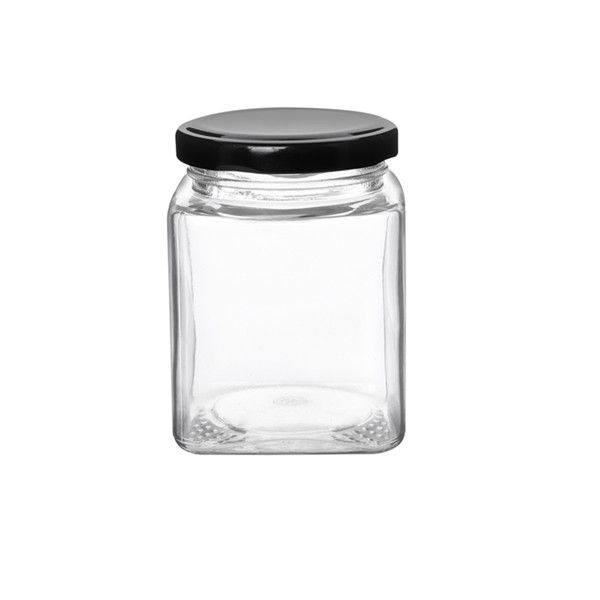 180ml Square Glass Jars With Lids (6 oz)